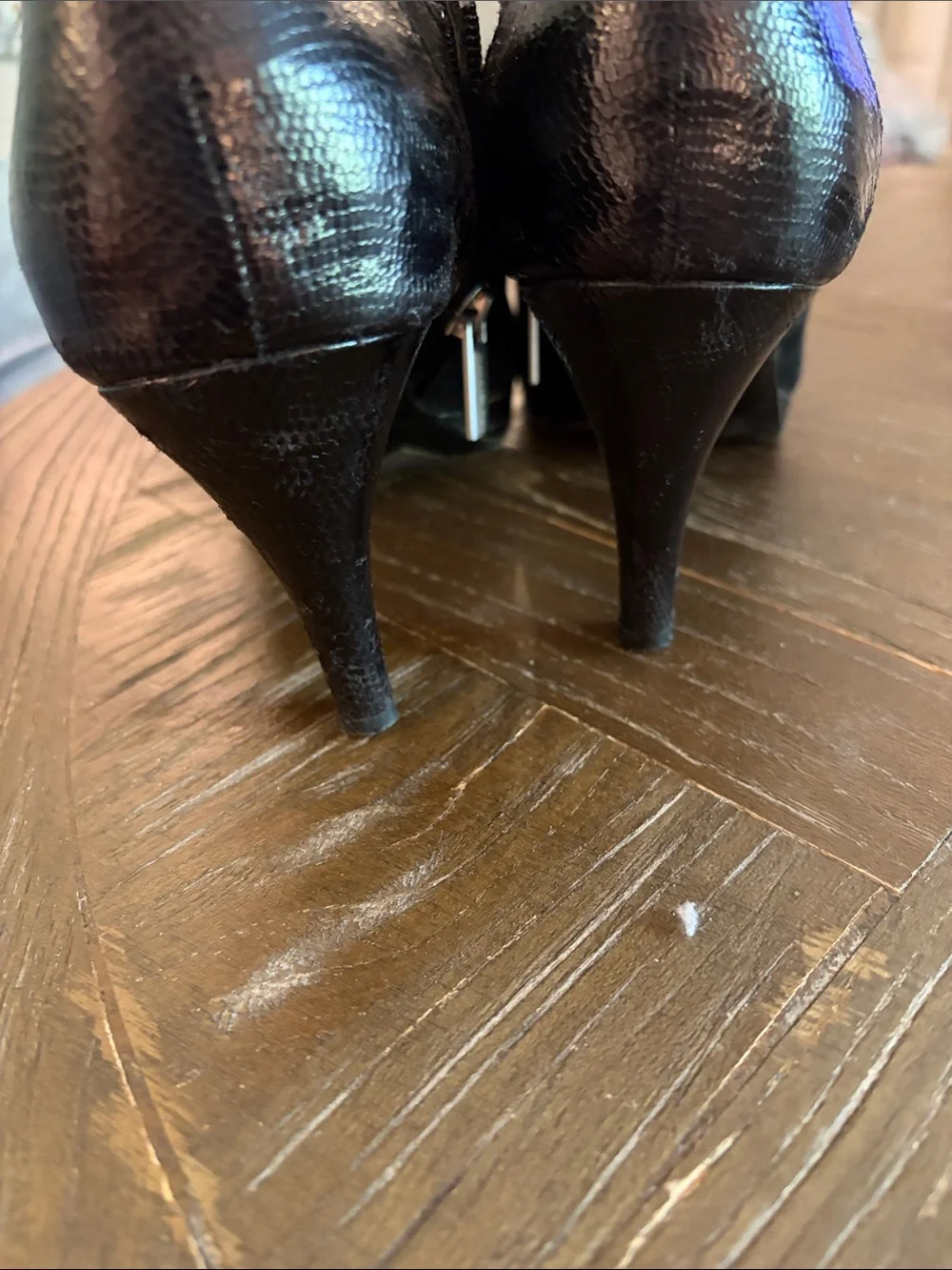 Women's Black Suede Ankle Booties - Heels